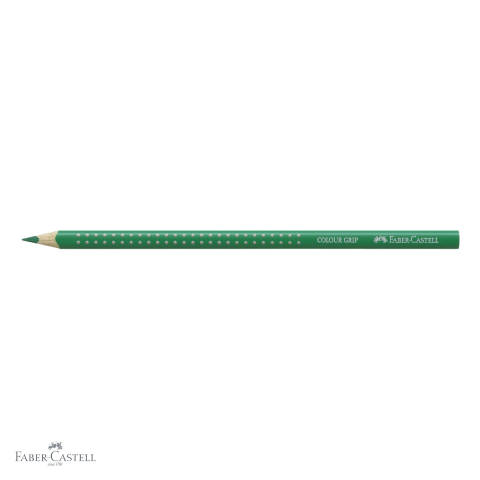 Creion colorat Faber-Castell Grip, verde smarald, forma triunghiulara ergonomica, pentru copii [3]