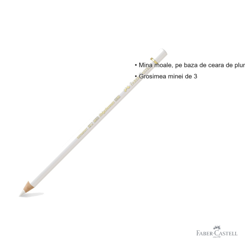 Creion colorat Faber-Castell Polychromos alb, mina moale pe baza de ceara, pentru arta si grafica profesionala [2]