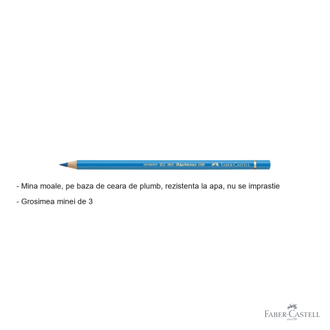Creion colorat Faber-Castell Polychromos albastru inchis, mina 3.8 mm, rezistent la apa, pentru artisti [1]
