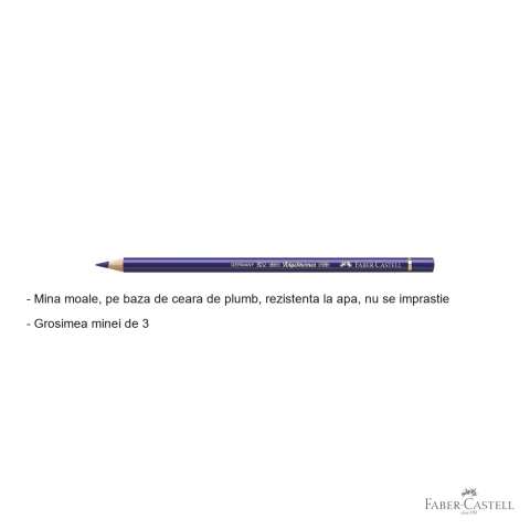 Creion colorat Faber-Castell Polychromos albastru-mov, mina 3.8 mm pe baza de ceara, pentru artisti [1]