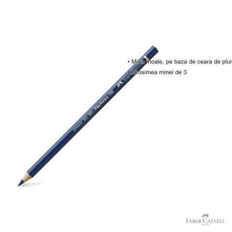Creion colorat Faber-Castell Polychromos Albastru Prussia, mina groasa pe baza de ceara, pentru artisti [2]