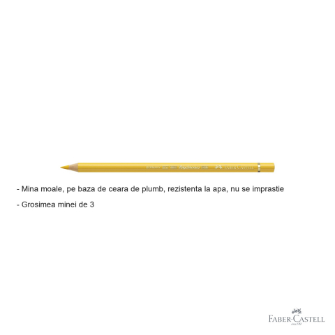 Creion colorat Faber-Castell Polychromos galben cadmium inchis, mina moale pe baza de ceara, pentru artisti [1]