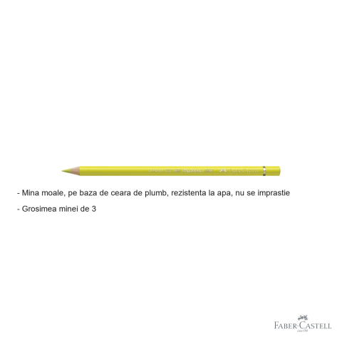 Creion colorat Faber-Castell Polychromos, galben cadmium lamaie, mina moale pe baza de ceara, pentru artisti [1]