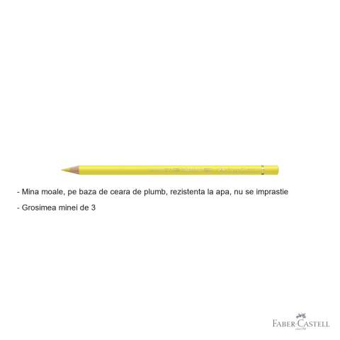 Creion colorat Faber-Castell Polychromos galben lamaie, mina 3.8 mm, rezistent la apa, pentru artisti [1]