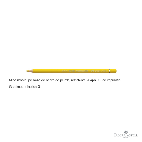 Creion colorat Faber-Castell Polychromos Galben Napoli, mina moale pe baza de ceara, pentru arta si grafica profesionala [1]