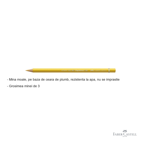 Creion colorat Faber-Castell Polychromos galben napolitan inchis, mina moale pe baza de ceara, pentru desen artistic [1]
