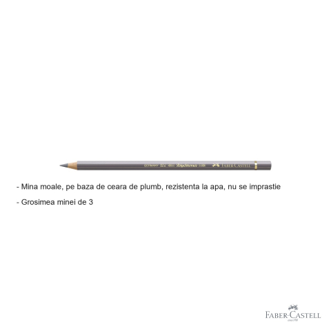 Creion colorat Faber-Castell Polychromos, gri cald IV, mina moale pe baza de ceara, pentru artisti [1]