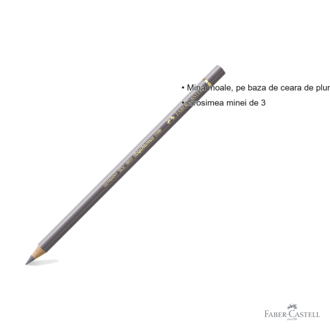 Creion colorat Faber-Castell Polychromos, gri cald IV, mina moale pe baza de ceara, pentru artisti [2]