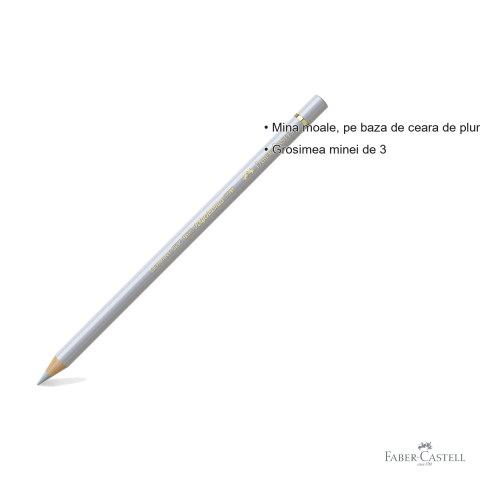 Creion colorat Faber-Castell Polychromos, gri rece II, mina groasa pe baza de ceara, pentru desen artistic [2]