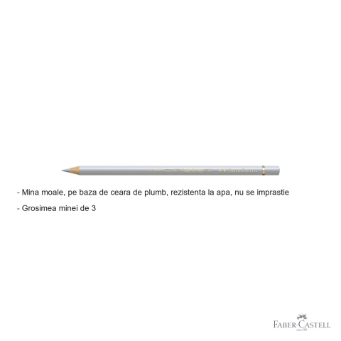Creion colorat Faber-Castell Polychromos, gri rece II, mina groasa pe baza de ceara, pentru desen artistic [1]