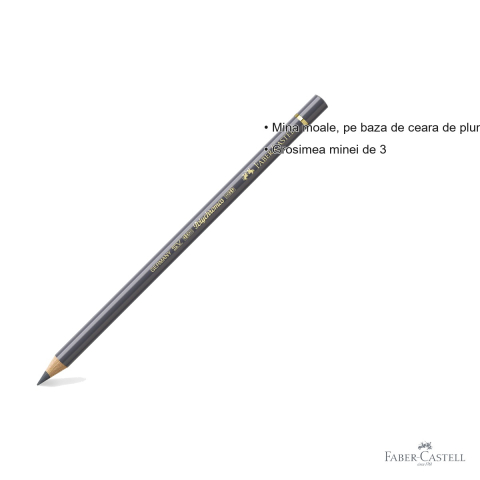 Creion colorat Faber-Castell Polychromos gri rece V, mina 3.8 mm, rezistent la apa, pentru artisti [2]