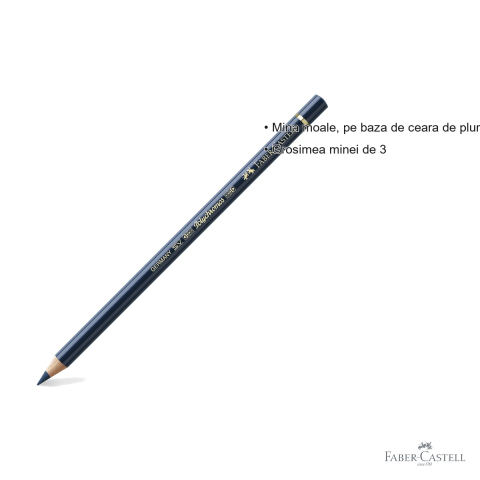 Creion colorat Faber-Castell Polychromos, indigo inchis, mina moale pe baza de ceara, pentru arta si grafica profesionala [2]