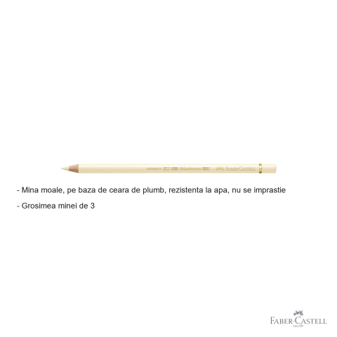 Creion colorat Faber-Castell Polychromos Ivory, mina moale pe baza de ceara, rezistent la apa, pentru desen artistic [1]