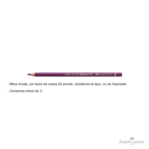 Creion colorat Faber-Castell Polychromos Magenta, mina pe baza de ceara, rezistent la apa, pentru artisti [1]