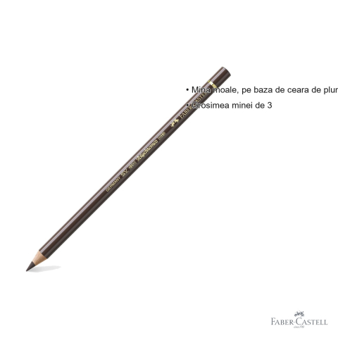 Creion colorat Faber-Castell Polychromos maro umbra, mina 3.8 mm, rezistent la apa, pentru artisti [2]