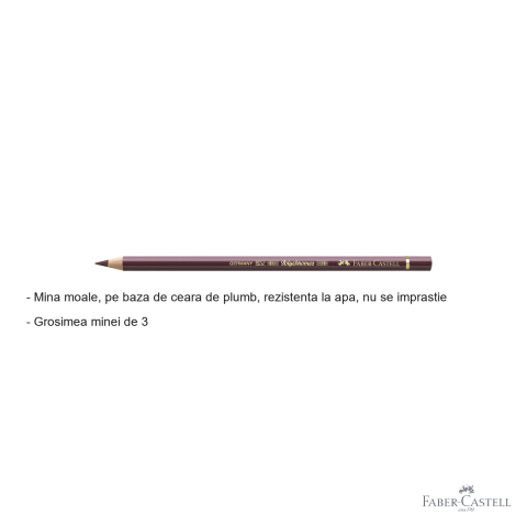 Creion colorat Faber-Castell Polychromos maro-violet, mina 3.8 mm, rezistent la apa, pentru artisti [1]