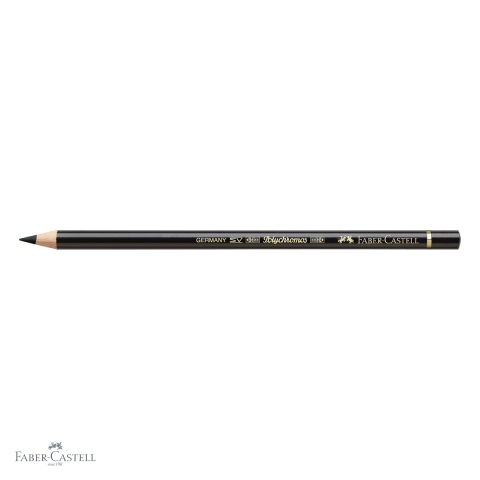 Creion colorat Faber-Castell Polychromos negru, mina 3.8 mm pe baza de ceara, rezistent la apa, pentru desen artistic [3]