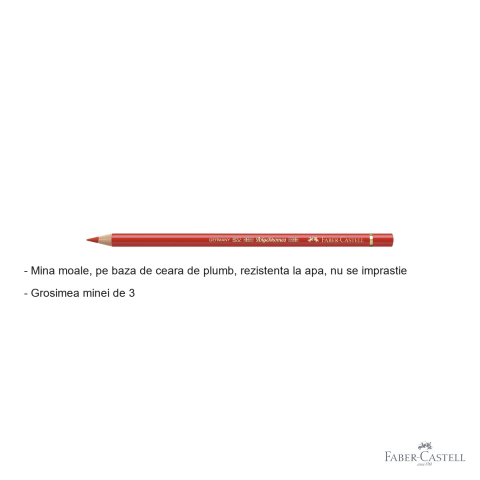 Creion colorat Faber-Castell Polychromos, oranj cadmium deschis, mina moale pe baza de ceara, pentru artisti [1]