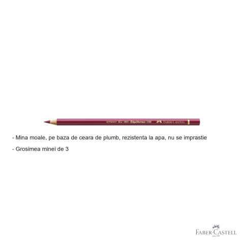 Creion colorat Faber-Castell Polychromos rosu inchis, mina moale pe baza de ceara, pentru arta si grafica profesionala [1]