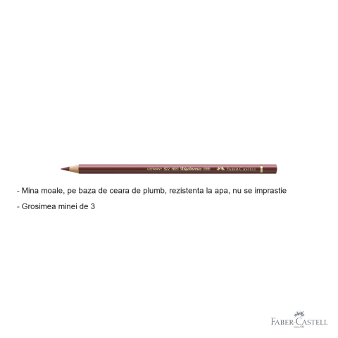 Creion colorat Faber-Castell Polychromos rosu indian, mina 3.8 mm, rezistent la apa, pentru artisti [1]
