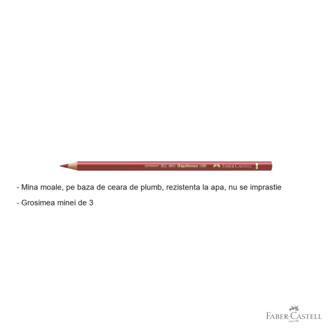 Creion colorat Faber-Castell Polychromos Rosu Pompei, mina 3.8 mm, rezistent la apa, pentru artisti [1]