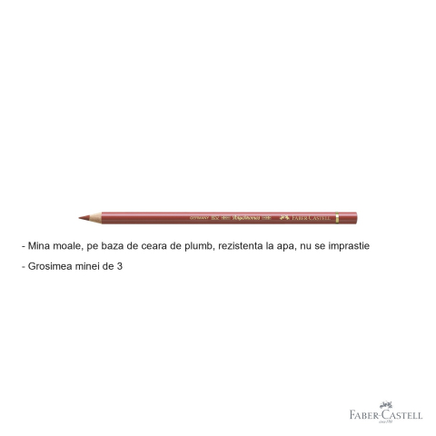 Creion colorat Faber-Castell Polychromos Rosu Venetian, mina moale pe baza de ceara, rezistent la apa, pentru artisti [1]