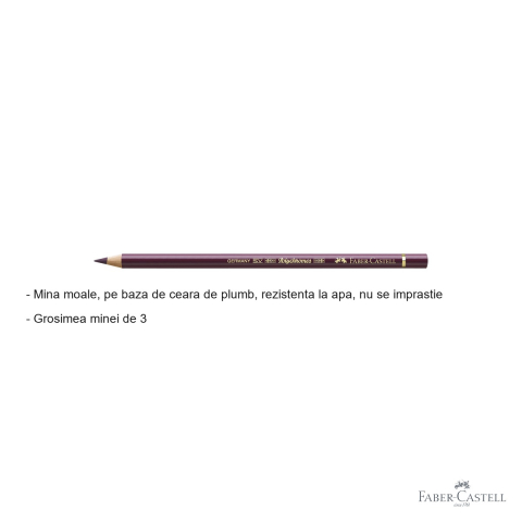 Creion colorat Faber-Castell Polychromos rosu-violet, mina moale pe baza de ceara, rezistent la apa, pentru artisti [1]