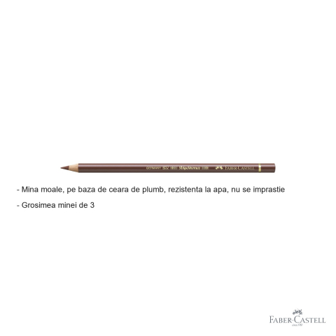 Creion colorat Faber-Castell Polychromos Siena, mina moale pe baza de ceara, rezistent la apa, pentru desen artistic [1]