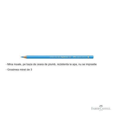 Creion colorat Faber-Castell Polychromos turcoaz albastrui, mina moale pe baza de ceara, pentru desen si ilustratie artistica [1]