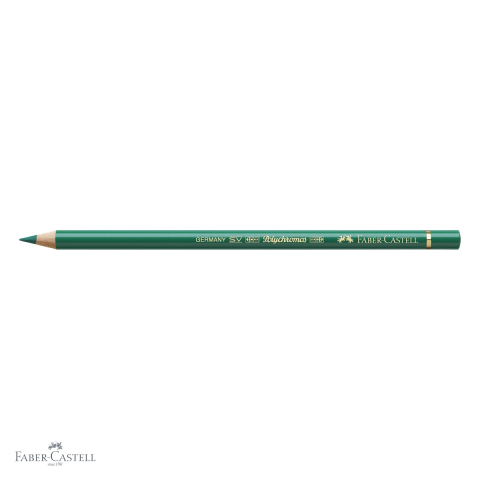 Creion colorat Faber-Castell Polychromos verde inchis, mina moale pe baza de ceara, rezistent la apa, pentru arta si grafica [3]