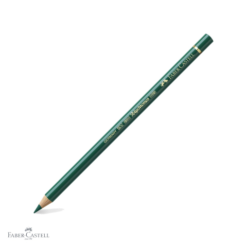 Creioane colorate permanente - Creion colorat Faber-Castell Polychromos verde, mina moale pe baza de ceara, rezistent la apa, pentru artisti