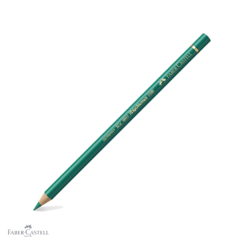 Creioane colorate permanente - Creion colorat Faber-Castell Polychromos verde phthalo, mina moale pe baza de ceara, pentru arta si grafica profesionala