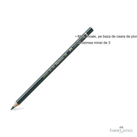 Creion colorat Faber-Castell Polychromos Verde Pin, mina 3.8 mm pe baza de ceara, pentru desen si ilustratie [2]