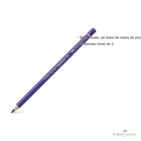 Creion colorat Faber-Castell Polychromos violet-albastru, mina moale pe baza de ceara, rezistent la apa, pentru desen artistic [2]
