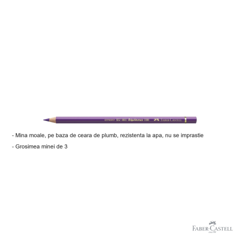 Creion colorat Faber-Castell Polychromos Violet Mangan, mina moale pe baza de ceara, pentru artisti [1]