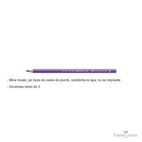 Creion colorat Faber-Castell Polychromos violet, mina moale pe baza de ceara, rezistent la apa, pentru artisti [1]