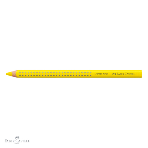 Creion colorat galben Jumbo Grip Faber-Castell, mina groasa 3.8 mm, forma ergonomica triunghiulara, pentru copii [3]