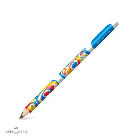 Produse EmagMarketplace - Creion colorat Jumbo tricolor Faber-Castell, mina in trei culori, forma ergonomica triunghiulara, pentru copii