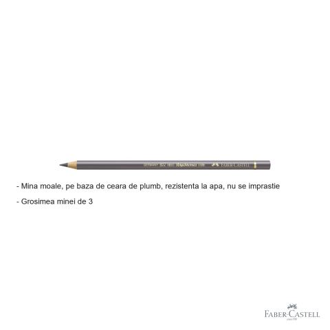 Creion colorat profesional Faber-Castell Polychromos, gri cald V, mina moale pe baza de ceara, pentru desen artistic [1]