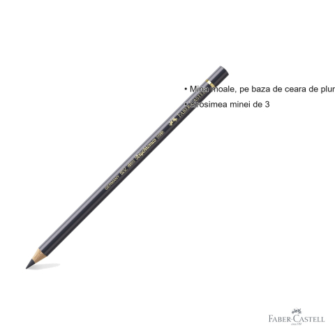 Creion colorat profesional Faber-Castell Polychromos, gri rece VI, mina pe baza de ceara, pentru arta si grafica [2]