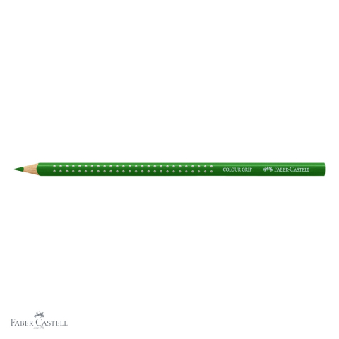 Creion colorat verde Faber-Castell Grip, forma triunghiulara ergonomica, pentru copii [3]