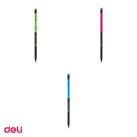 Creion Deli Grafit Guma, din lemn, negru 2b [3]