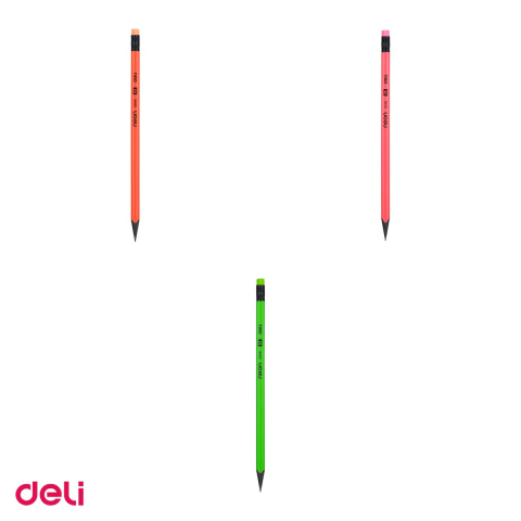 Creion Deli Grafit Guma, fara lemn, hb neon [3]