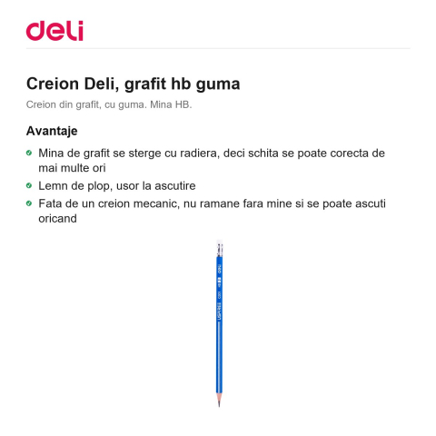 Creion Deli, grafit HB guma [1]