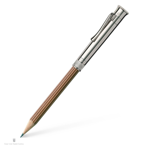 Instrumente de scris - Creion Graf von Faber Castell Perfect Pencil, platinat, maro, duritate B