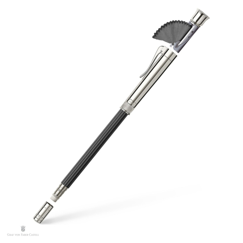 Instrumente de scris - Creion Graf von Faber Castell Perfect Pencil, platinat, negru, duritate B