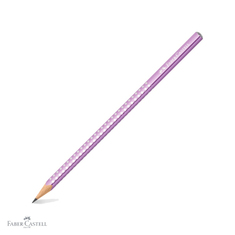 Creioane si ascutitori - Creion grafit B Faber-Castell Sparkle, finisaj violet metalizat perlat, mina rezistenta, pentru scris si desen