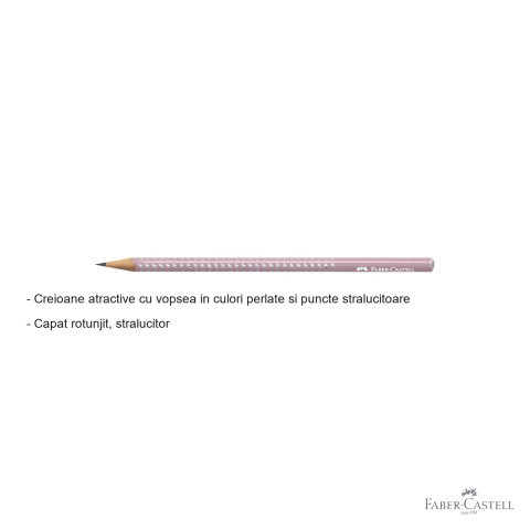 Creion grafit B Faber-Castell Sparkle Rose 2021, vopsea perlata cu puncte stralucitoare, pentru scris si desen [1]
