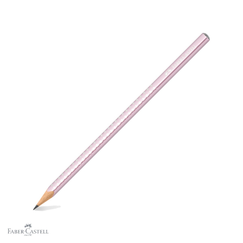 Creioane si ascutitori - Creion grafit B Faber-Castell Sparkle Rose, finisaj metalizat perlat, pentru desen si scriere