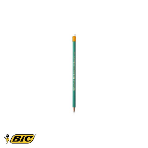 Creioane si ascutitori - Creion grafit Bic Eco Evolution 655, mina HB rezistenta la rupere, cu radiera, pentru scriere si desen